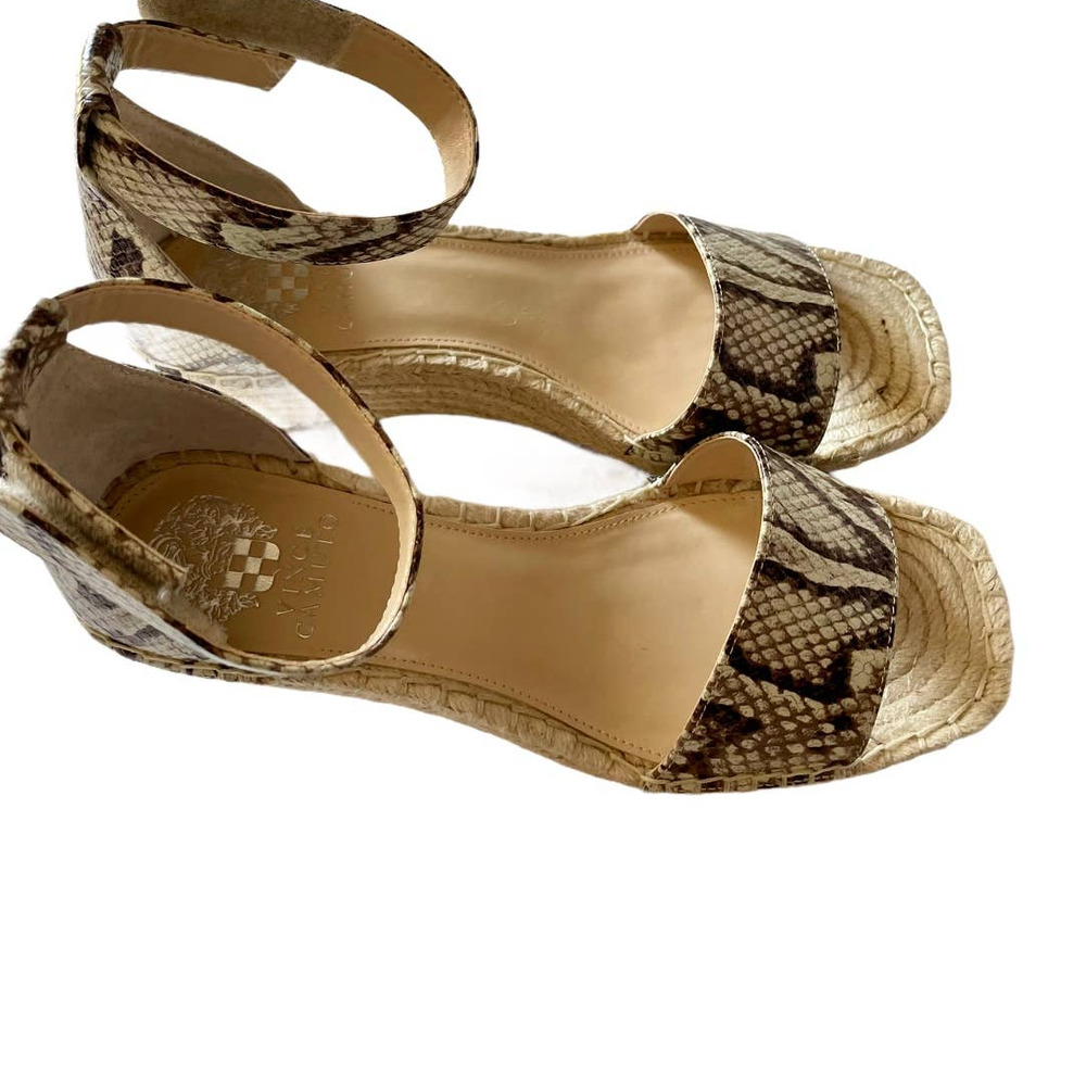 Vince Camuto Leather Espadrille Wedge  Snake-8 W